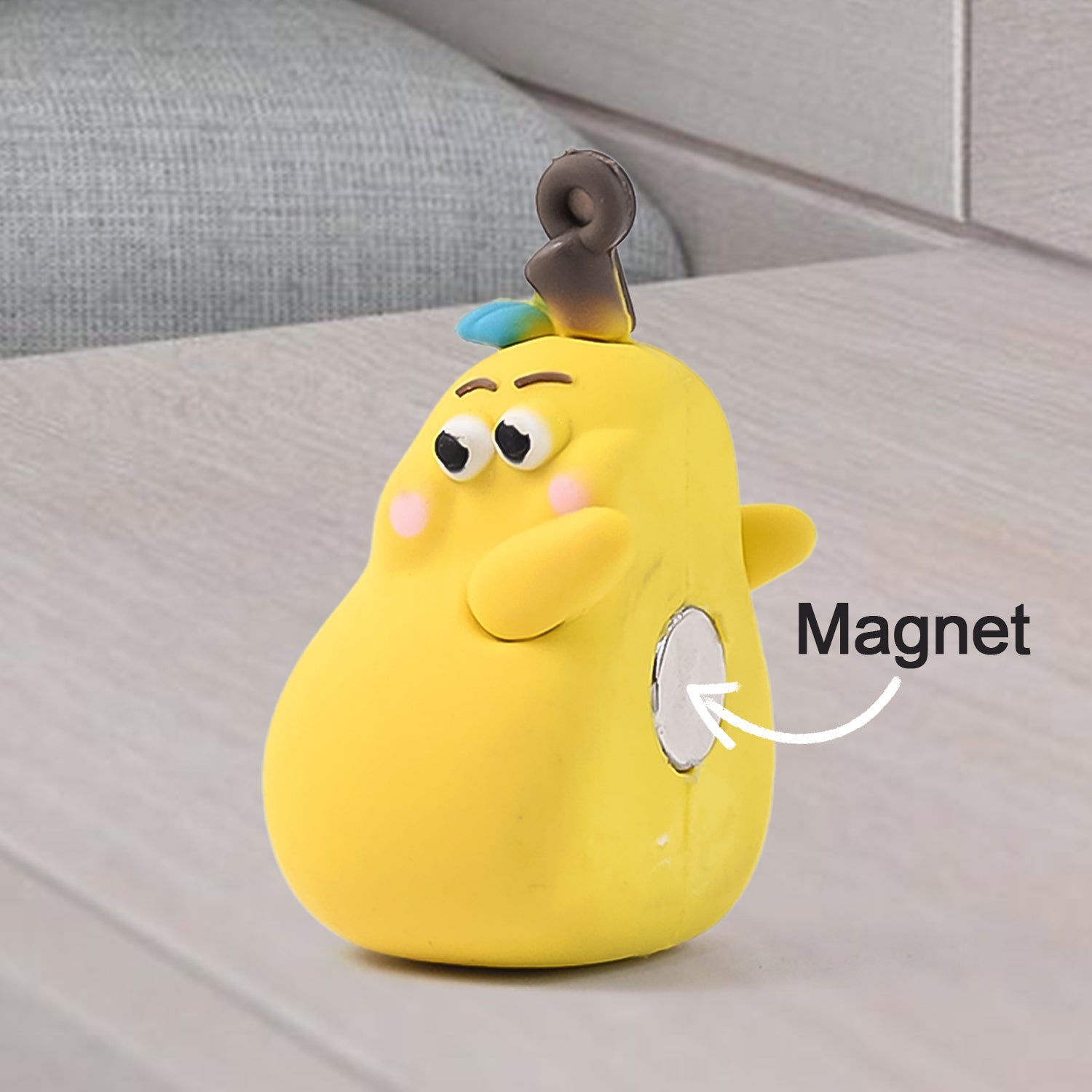 Detailed image showing soft rubber material of Cute Cartoon Couple keychain