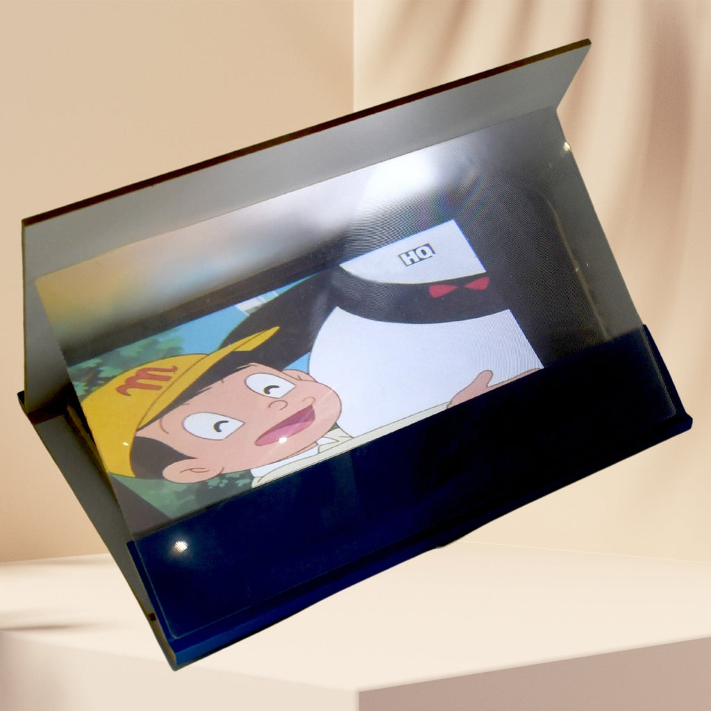 Compact phone screen magnifier stand, ideal for hands-free viewing.