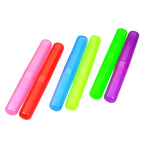 A pack of durable plastic travel toothbrush covers from BrushedUp.