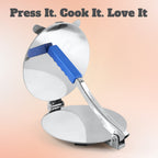 Side view of the durable stainless steel puri press machine.