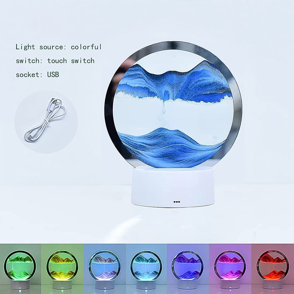 Dynamic 3D deep sea sandscape in motion, showcasing the calming effect of the art.