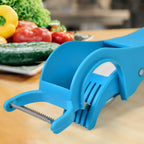 Close-up view of the ChefAura multi cutter, highlighting its five sharp stainless steel blades.