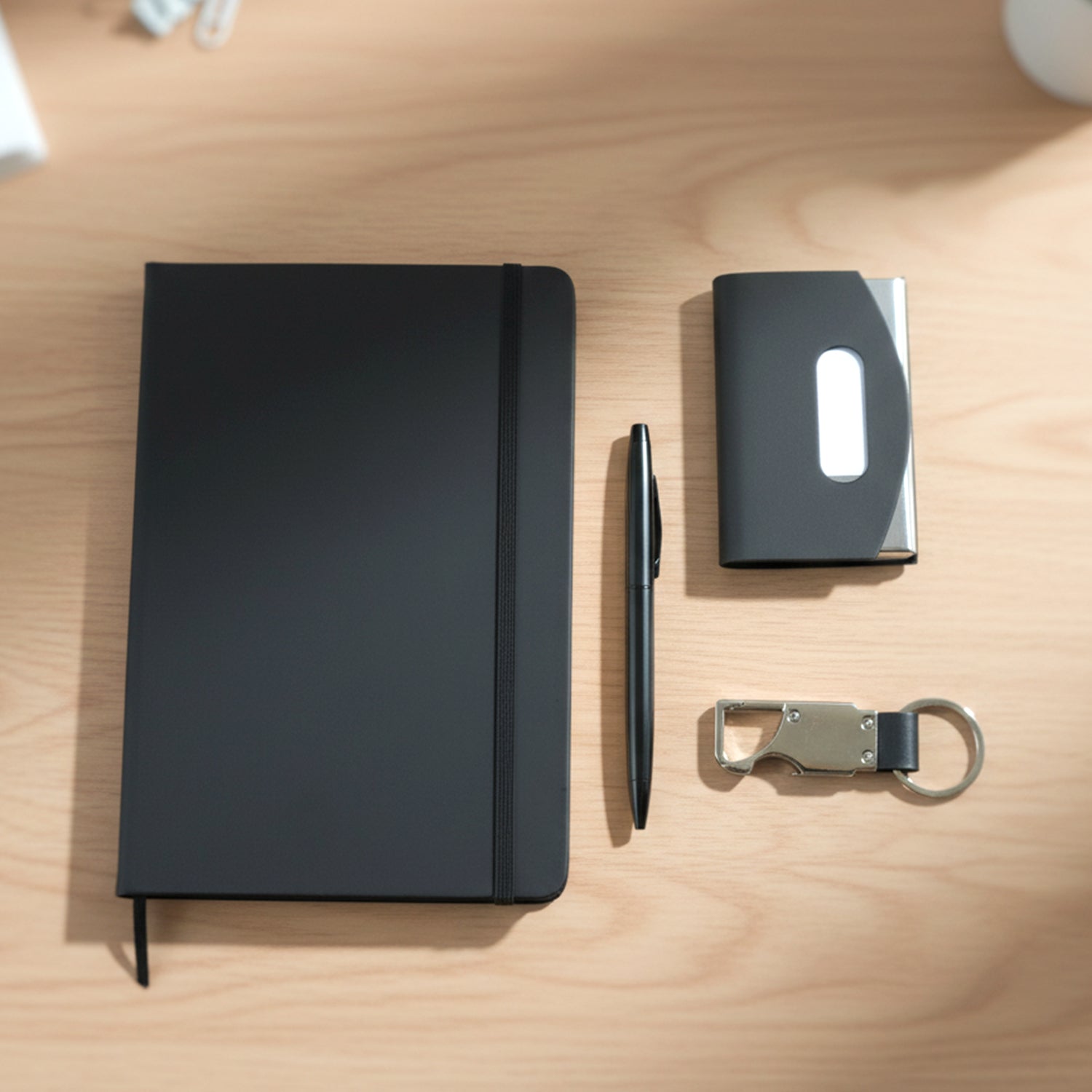 Compact executive travel essentials set with office essentials for trips