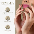 Compact metallic nail polish bottle perfect for travel and quick application