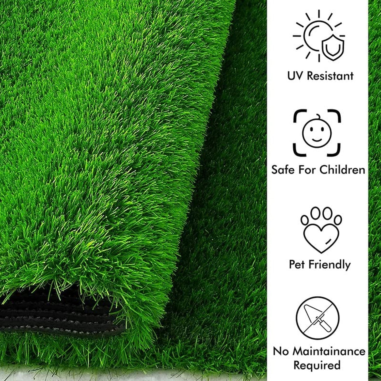 A view of the 58x38cm Artificial Grass Mat, perfect as a welcoming doormat carpet.