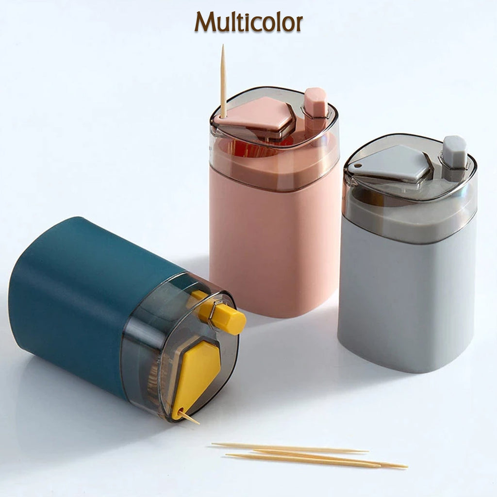Front view of the Tidy Table automatic toothpick dispenser in action.