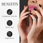 Swatches of the Black Gel Nail Polish showing its high-shine, glossy finish.