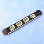 Aluminum spirit level measuring tool showing 3 bubble vials for precise leveling