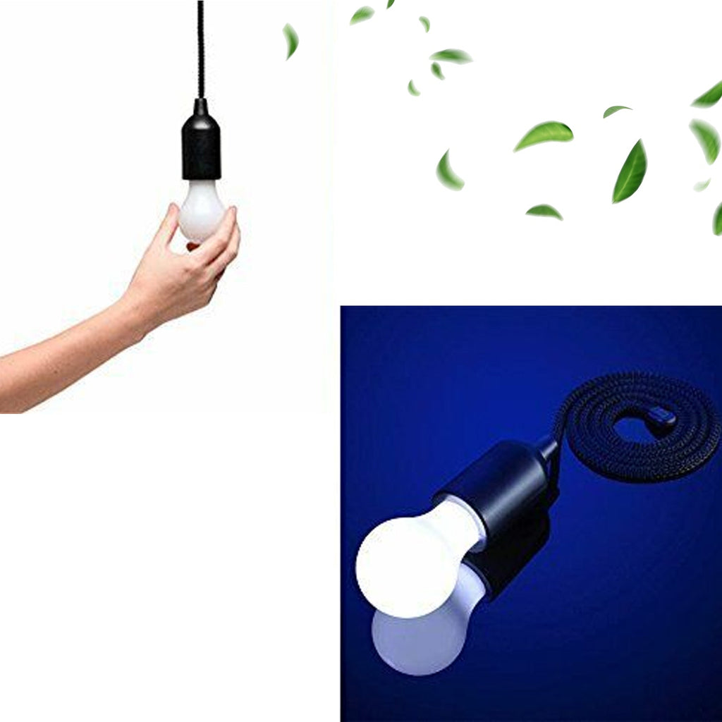 Side view of the portable LED pull cord light, highlighting its compact design.
