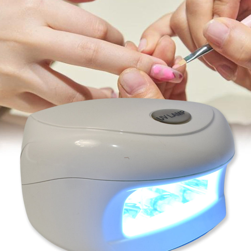 Top-down view of the compact AuriGlam LED UV Nail Lamp, perfect for quick nail drying.