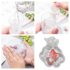 Transparent hot water bag providing warmth to the neck and shoulder.