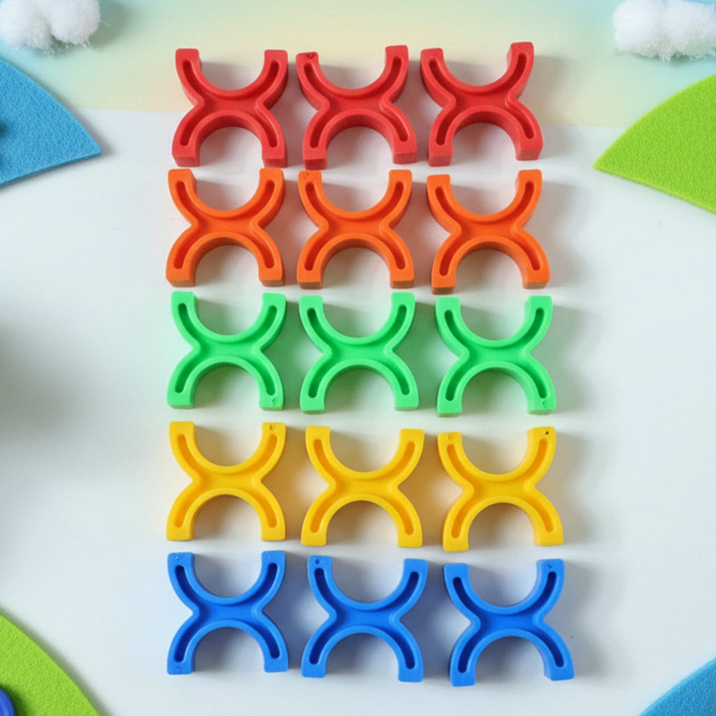 Bright colorful toy blocks supporting brain development
