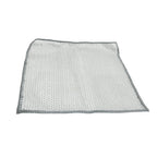 Detail shot of the tough stainless steel scrubber on one side of the cloth.