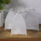 Triangular shaped LED lanterns with safe flameless light effect