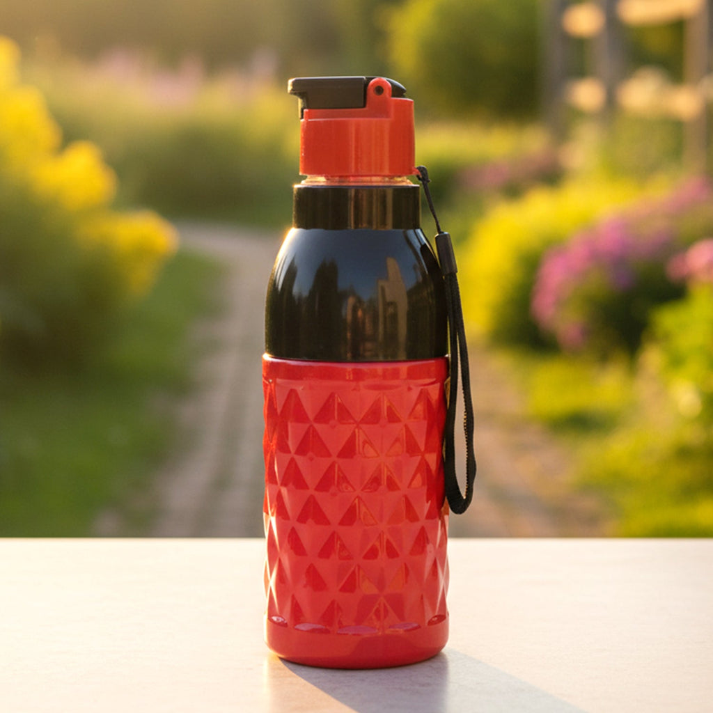 Reusable 400 ML plastic water bottle featuring a flask design