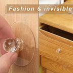 Self-adhesive diamond crystal knob providing an instant upgrade to a bedroom drawer.