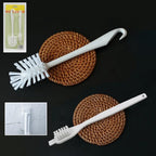 Cup lid cleaning brush with fine bristles for hygiene