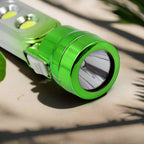 Small multi-functional LED torchlight displayed for size.