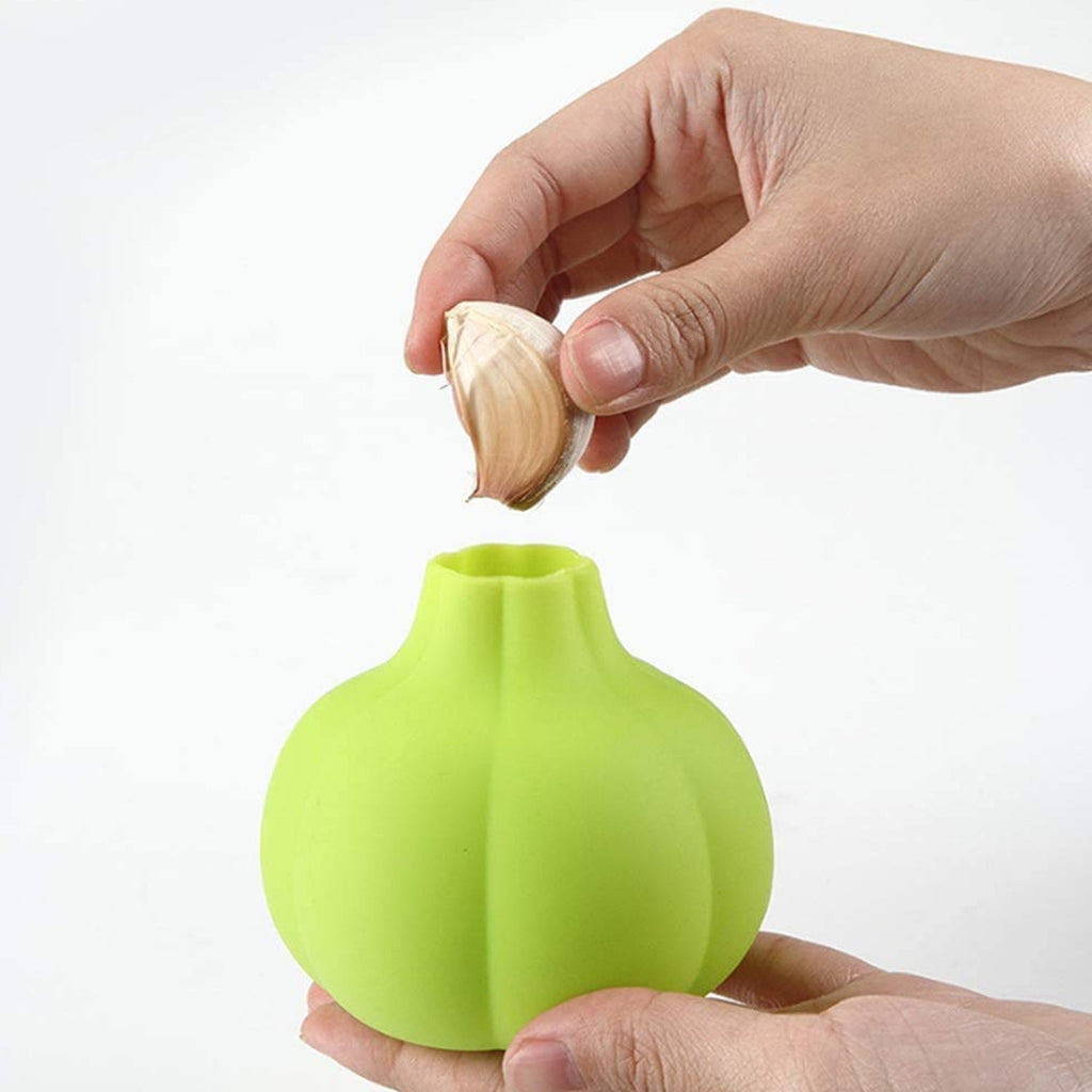 Kitchen tool: a versatile silicone peeler designed for quick garlic and ginger prep.