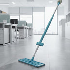 Ergonomic long handle of flat floor cleaning mop for comfortable grip