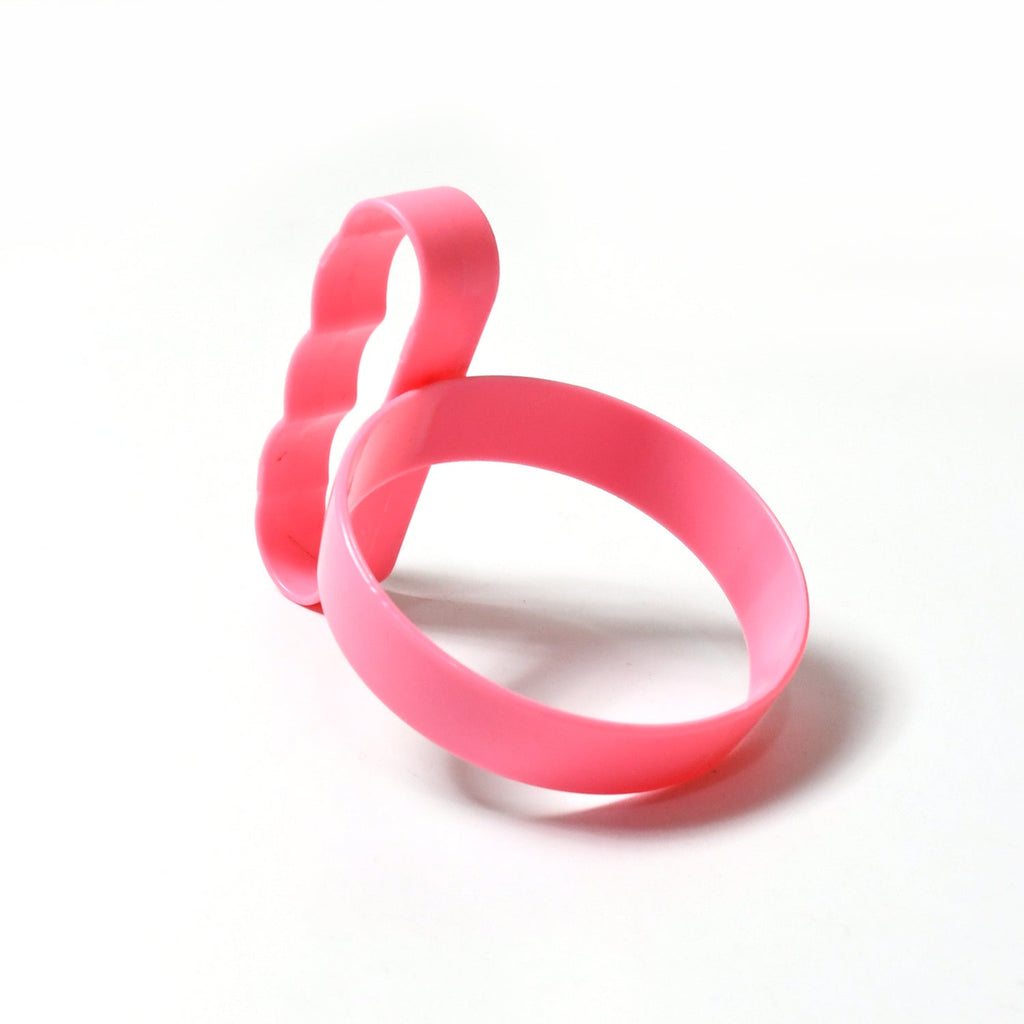 Ergonomic design of the BPA-free plastic tumbler handle, ready for attachment.