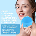 Leaf-shaped silicone brush designed for facial cleansing and massaging