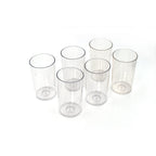 Side profile of the Ganesh Elegant plastic glass set, emphasizing its sleek design.