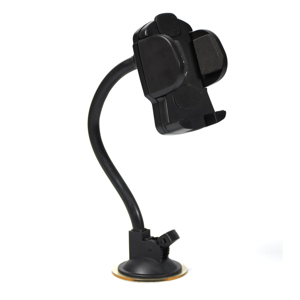 Adjustable long arm car phone mount showing flexible positioning options.