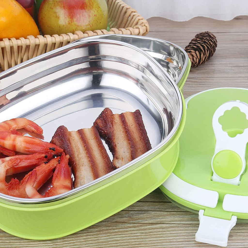 Open view of the spacious insulated lunch box, ready for packing a nutritious meal.