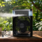 Main product shot of  portable air cooler fan with 7-color LED light