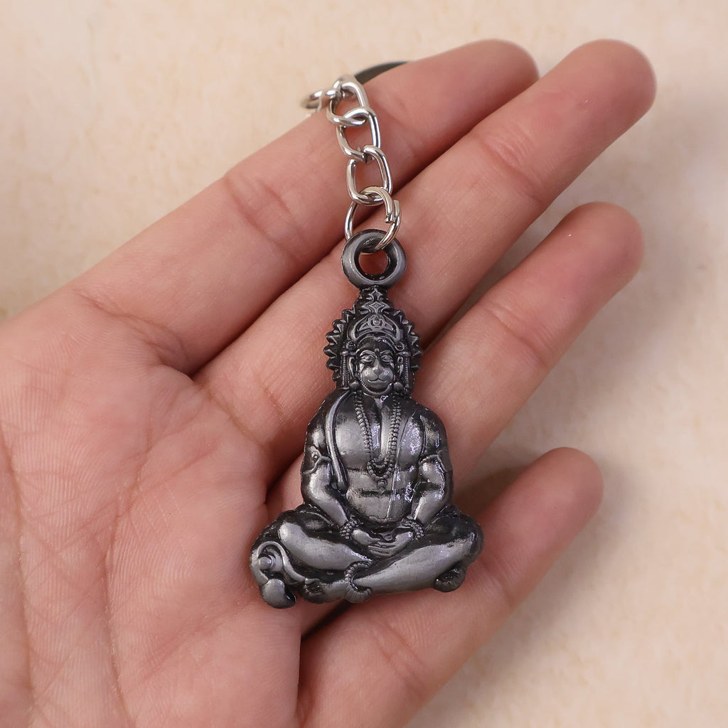 Hanuman Ji sitting pose keychain attached to keys