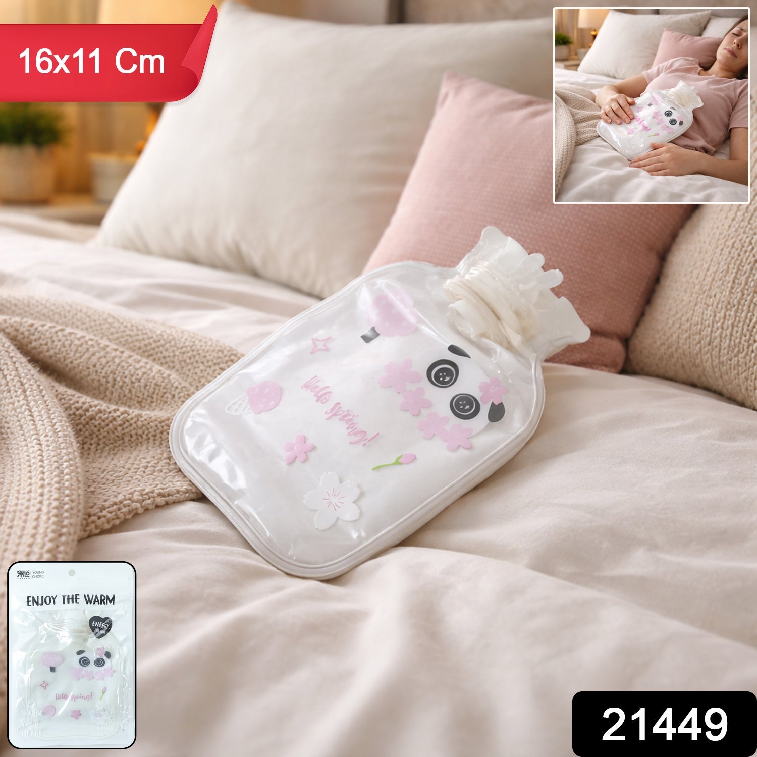 Mini hot water bag with leakproof screw cap for safe heat therapy