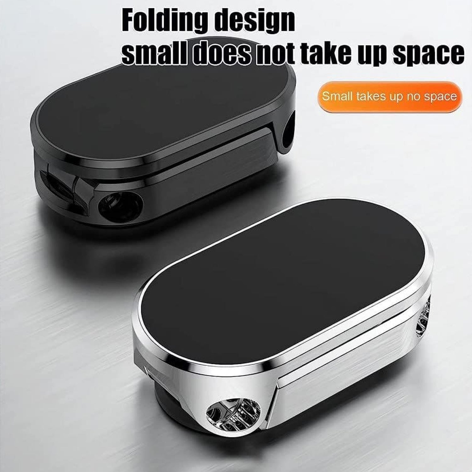 The magnetic phone holder mounted on a windshield, offering clear visibility.