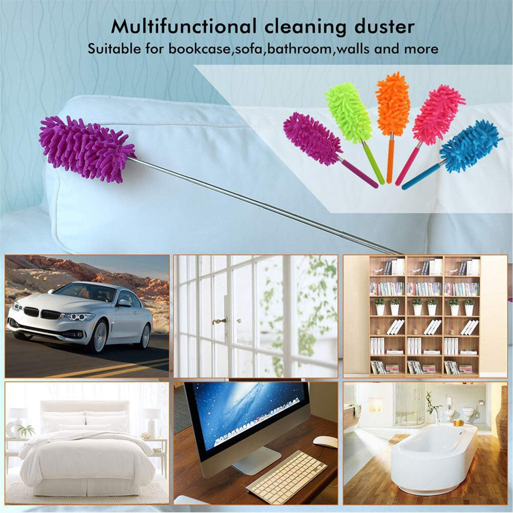 Flexible microfiber duster head adapting to a surface for effective dusting