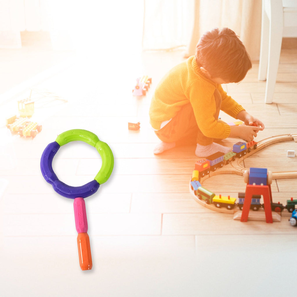 Bright magnetic sticks and connectors in kids' STEM building toy