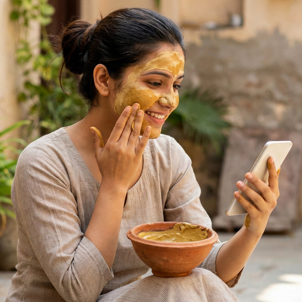 Glowing facial kit featuring Multani Mitti and Rose face pack