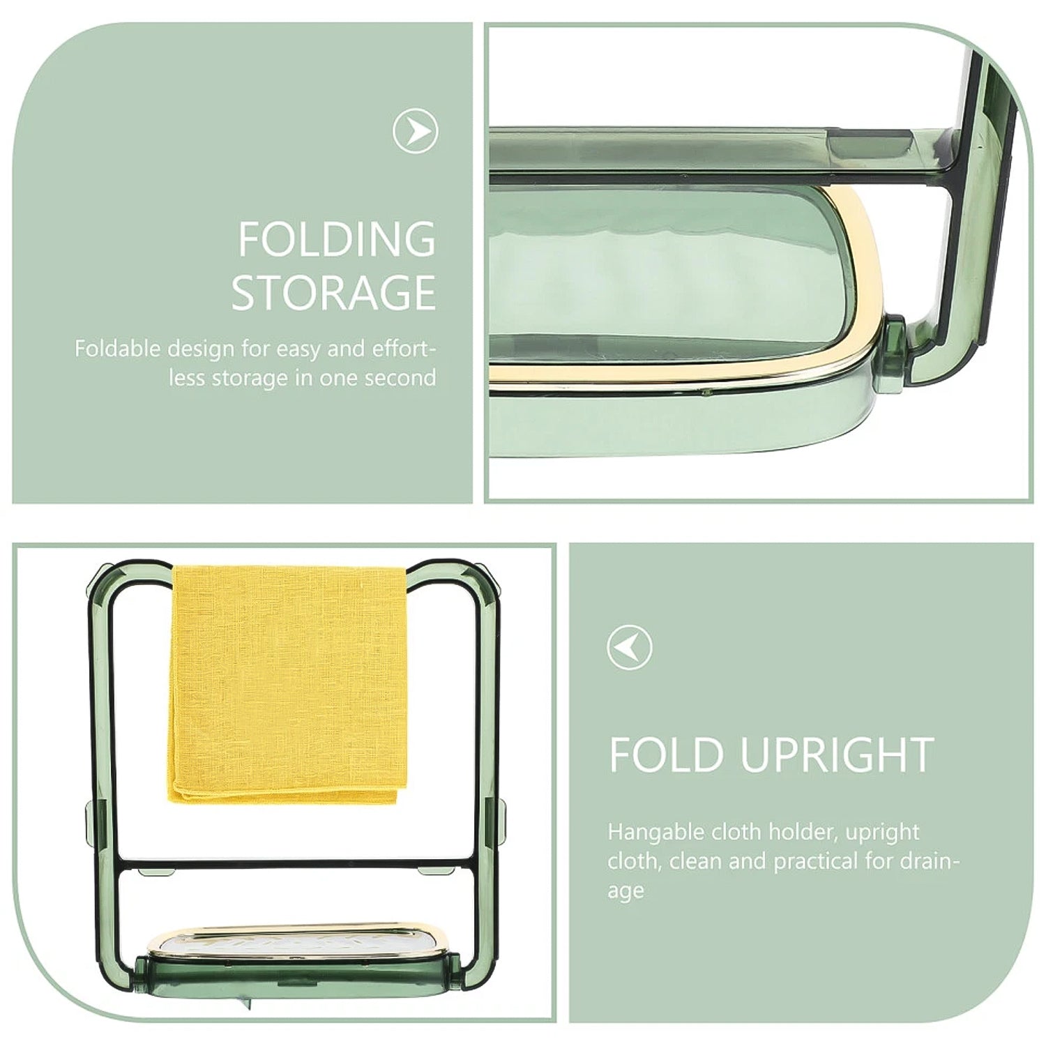 Modern 2-in-1 bathroom organizer with soap tray and towel bar