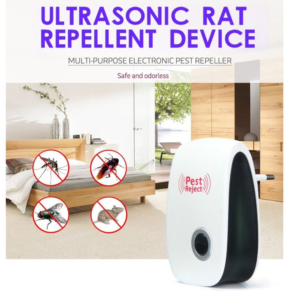 Ultrasonic pest repeller in a bedroom setting, ensuring peaceful sleep.