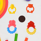 Soft silicone baby teething toy in velvet-like texture ideal for infants