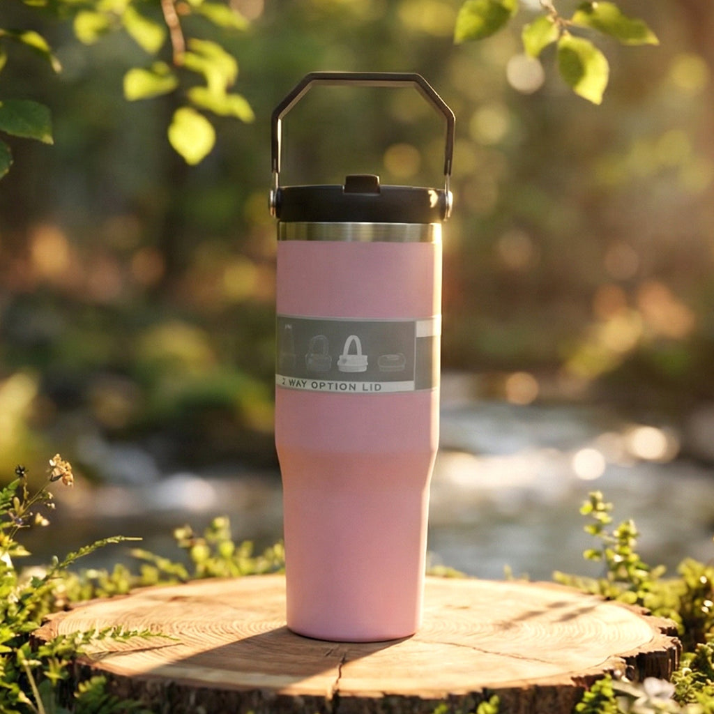 Side view of 900 ML stainless steel insulated travel tumbler