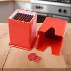 Compact kitchen slicer used for making homemade potato chips and fries