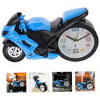 Front view of the detailed Retro Motorcycle Alarm Clock, highlighting its unique engine-style design.