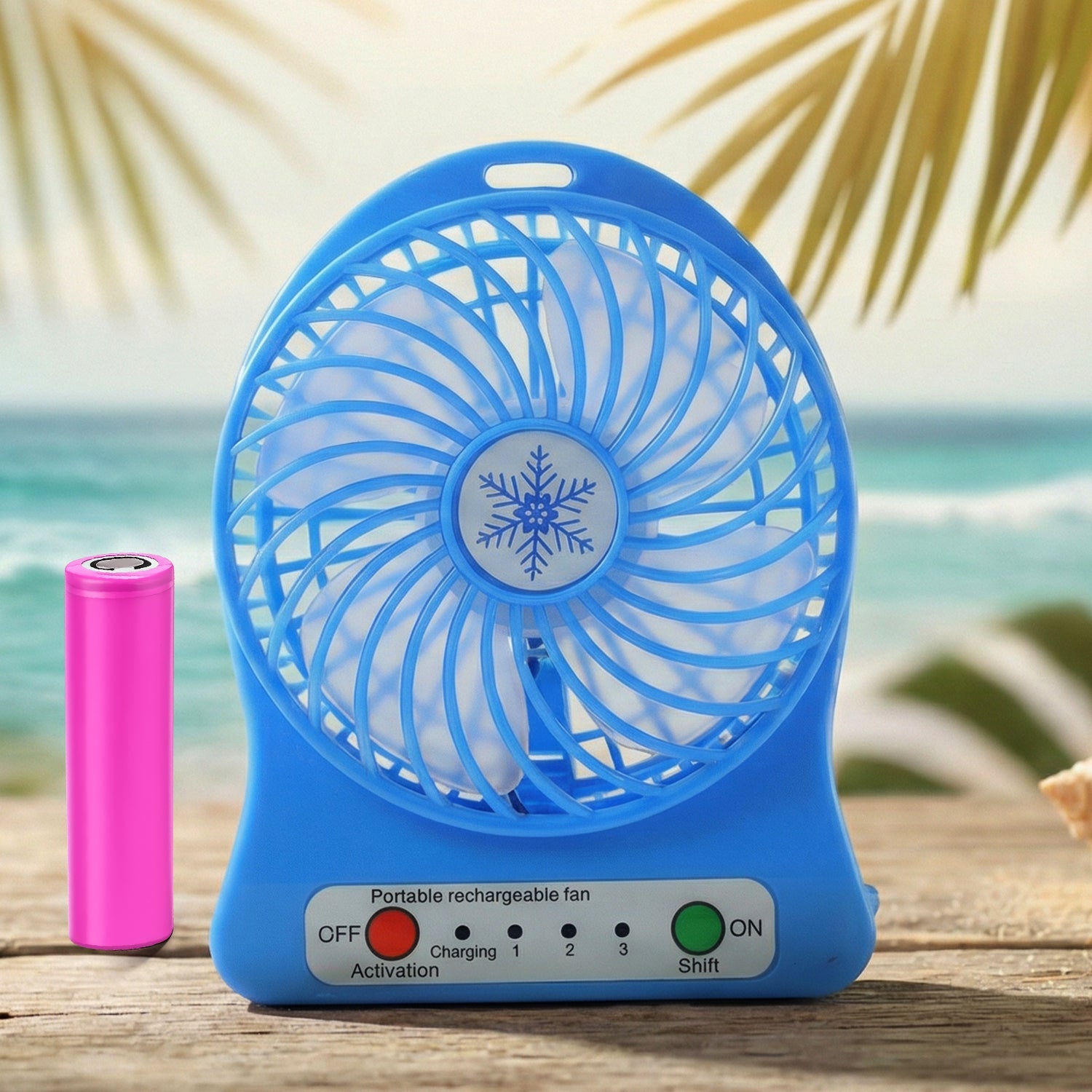 Control panel of portable rechargeable mini table fan with speed adjustments