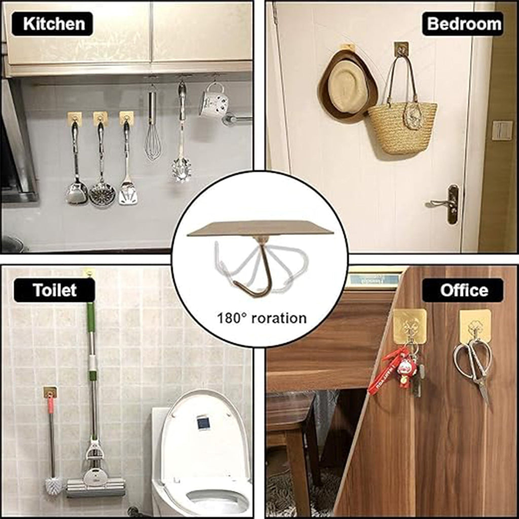 Hold Max clear adhesive hook displayed on wall surface