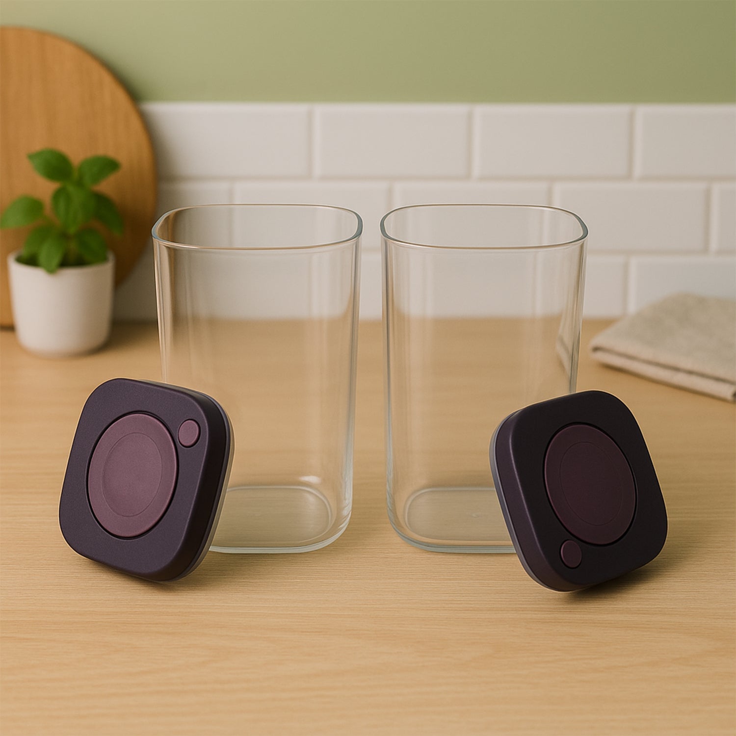 Set of multipurpose airtight snack storage jars made from food-grade plastic