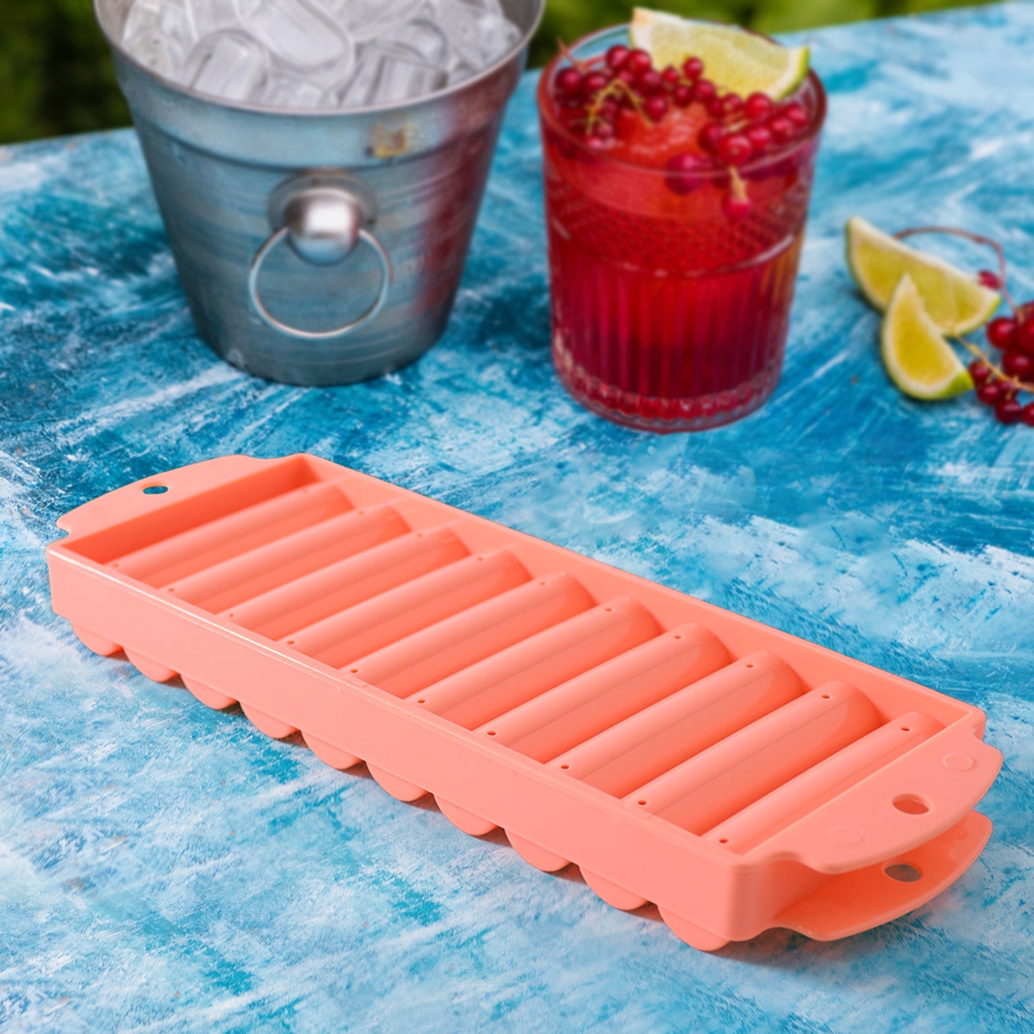 Plastic ice stick tray designed for travel and gym bottles