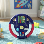 Bright and colorful musical steering wheel toy designed for toddlers