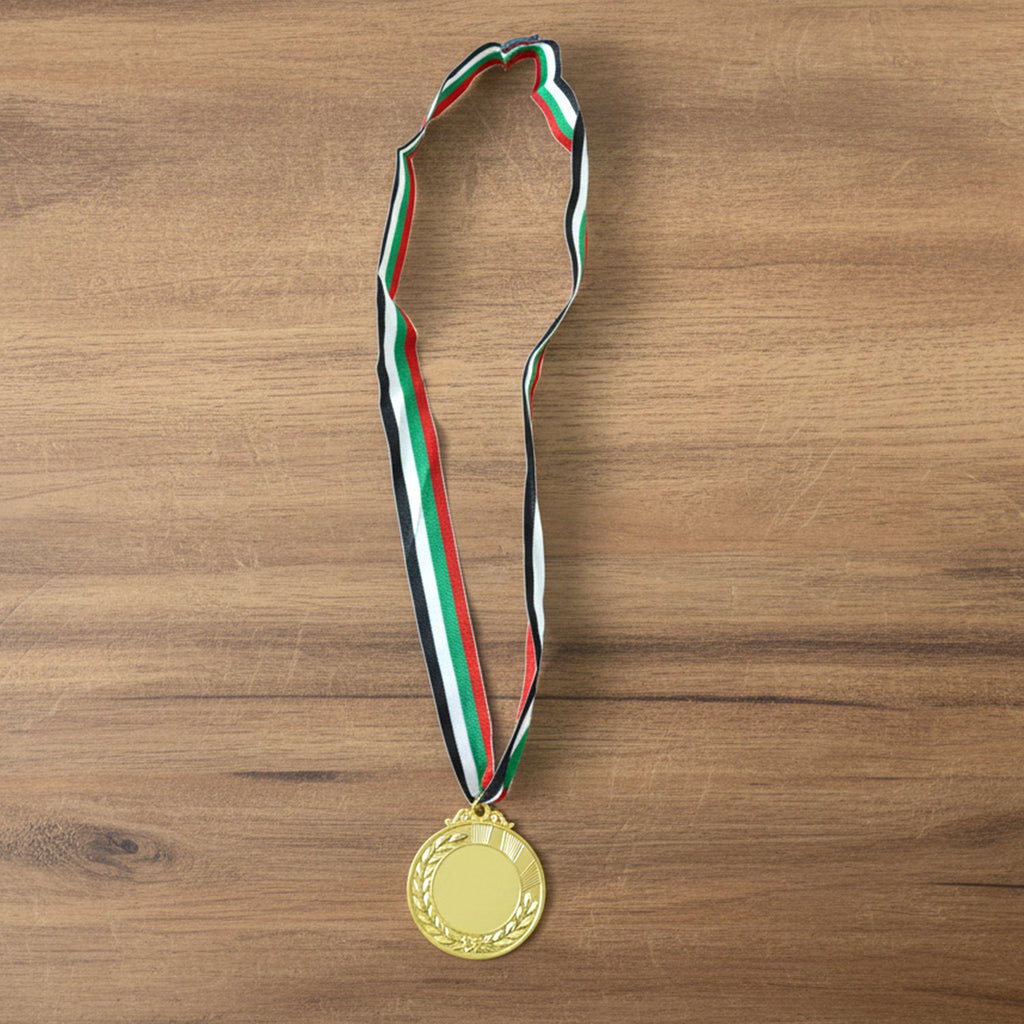 Shiny winner award medal in gold finish