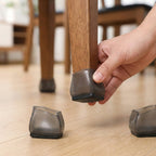 Flexible silicone leg protectors applied on chair legs