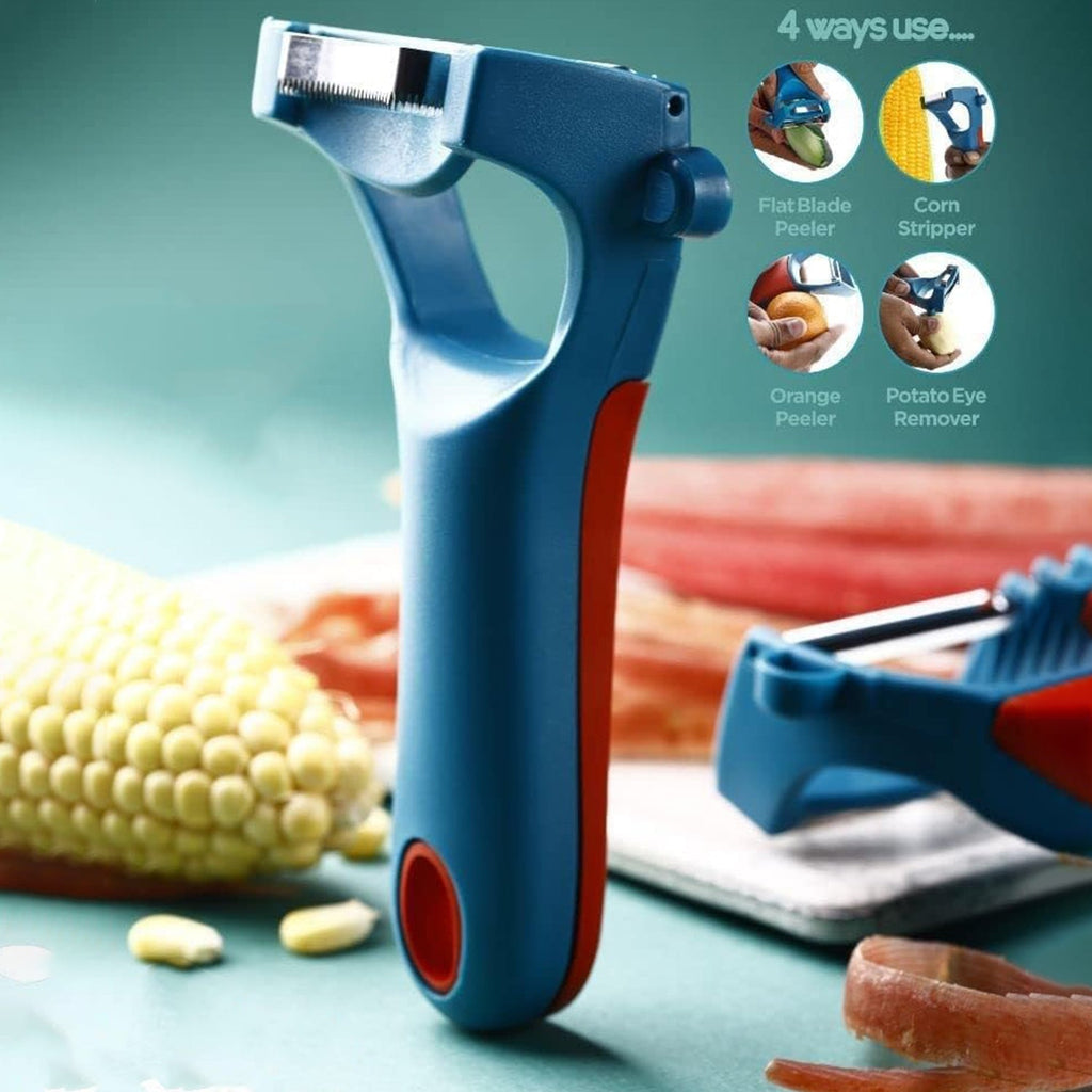 Kitchen 4-in-1 multi-functional peeler with stainless steel blades